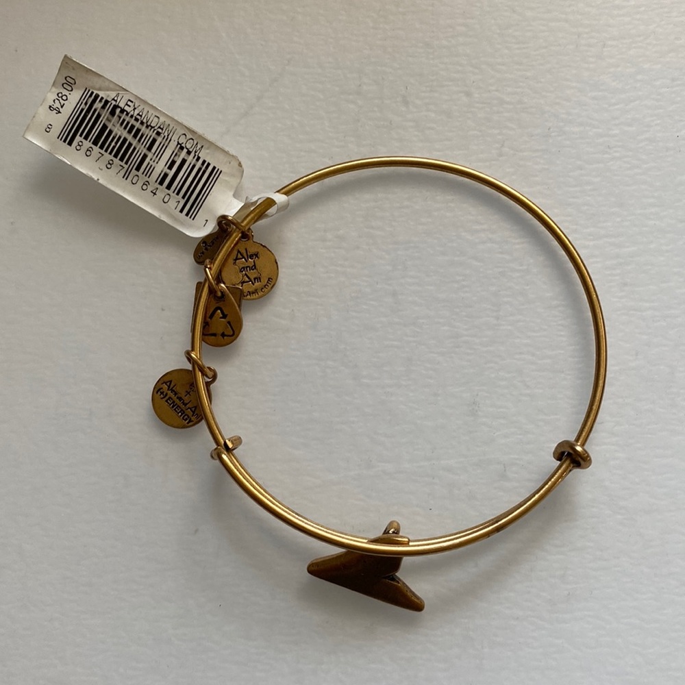 NEW Alex and Ani Shark Fin Gold Bracelet